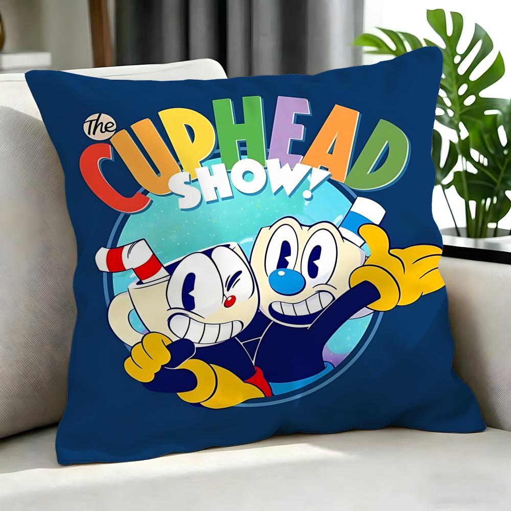 Game Cuphead Cushion Cover Cushion Cover Set 4Pcs 50X50 45X45 40X40 Pillowcase Decorative Sofa Home Decor