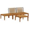 4 pcs. Solid Acacia Wood & Rope Natural
