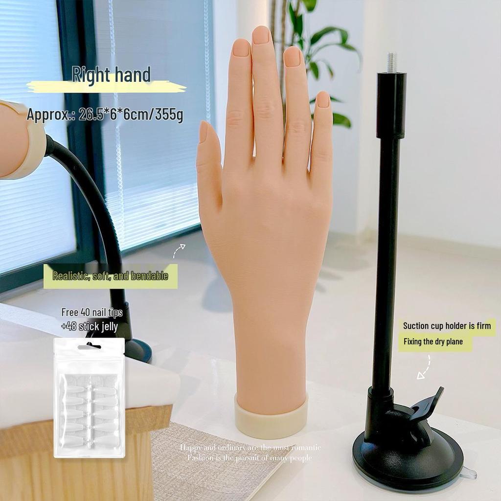 Мягкая гибкая модель руки для тренировки маникюра, для демонстрации ногтей и обучения