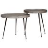 Coffee Table Set 2 pcs Silver Wood Based Material