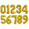 32-Inch Body Shaping Numeric Balloons - Gold & Silver, Floating Birthday & Celebration Decor