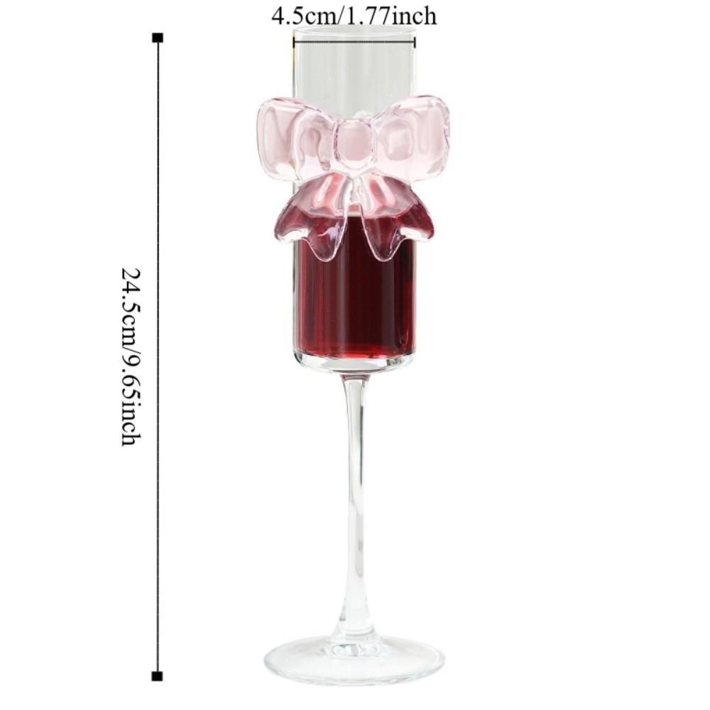 2 pieces Clear Pink Bow Champagne Glass Ultra Thin Goblet Creative Drinking Glasses Party Supplies