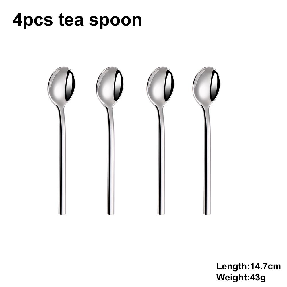 3/4/6/8/12Pcs Sliver Stirring Teaspoon Stainless Steel 304 Coffee Spoon Set Ice Cream Dessert Cake Spoon Afternoon Party Cutler4
