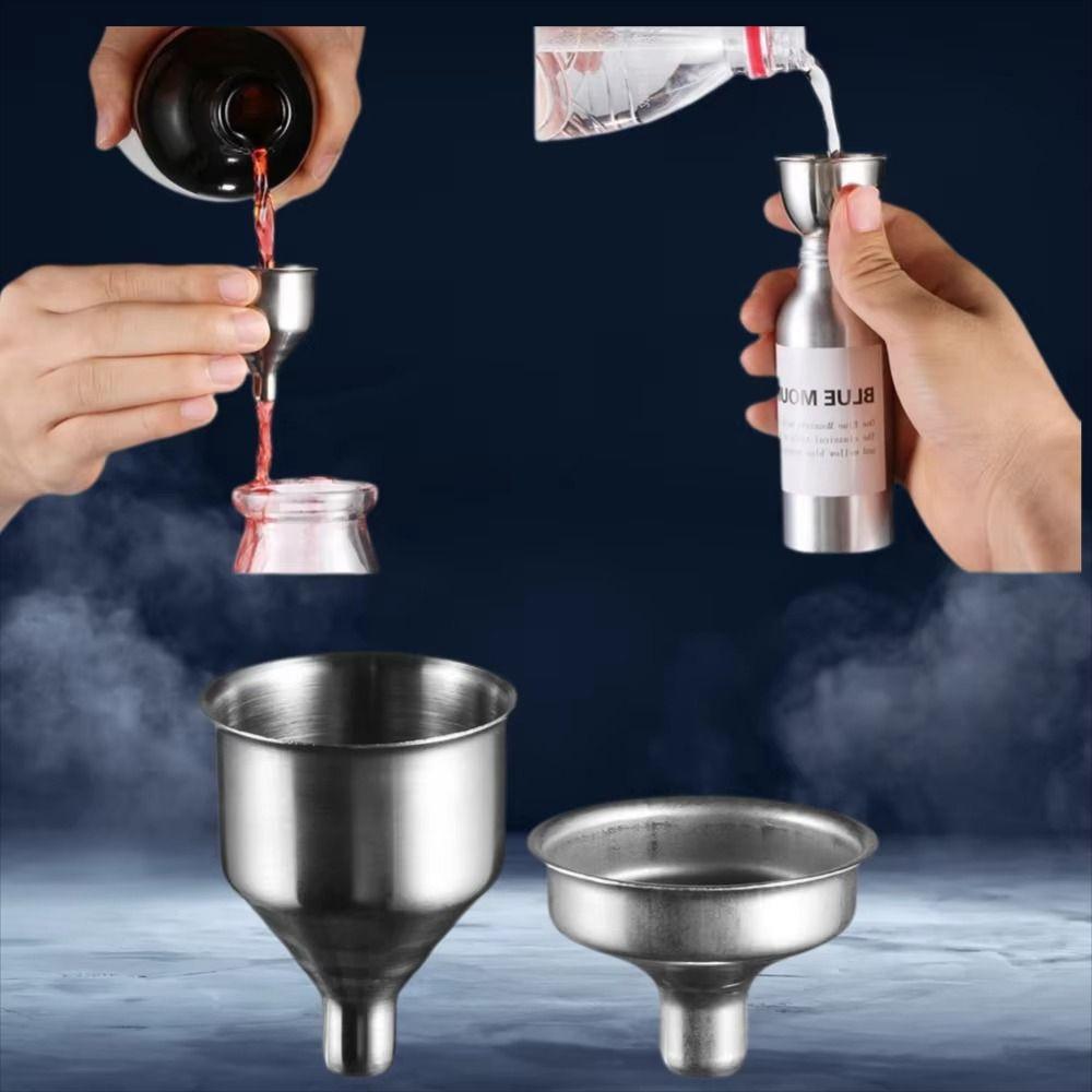 Small Mouth Stainless Steel Funnel S/M/L Mini Kitchen Liquid Dump Tool Bar Wine Funnel  Canning