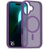 Protective Case - for iPhone - 16 - Silicone and PC - Shockproof - Dark Purple