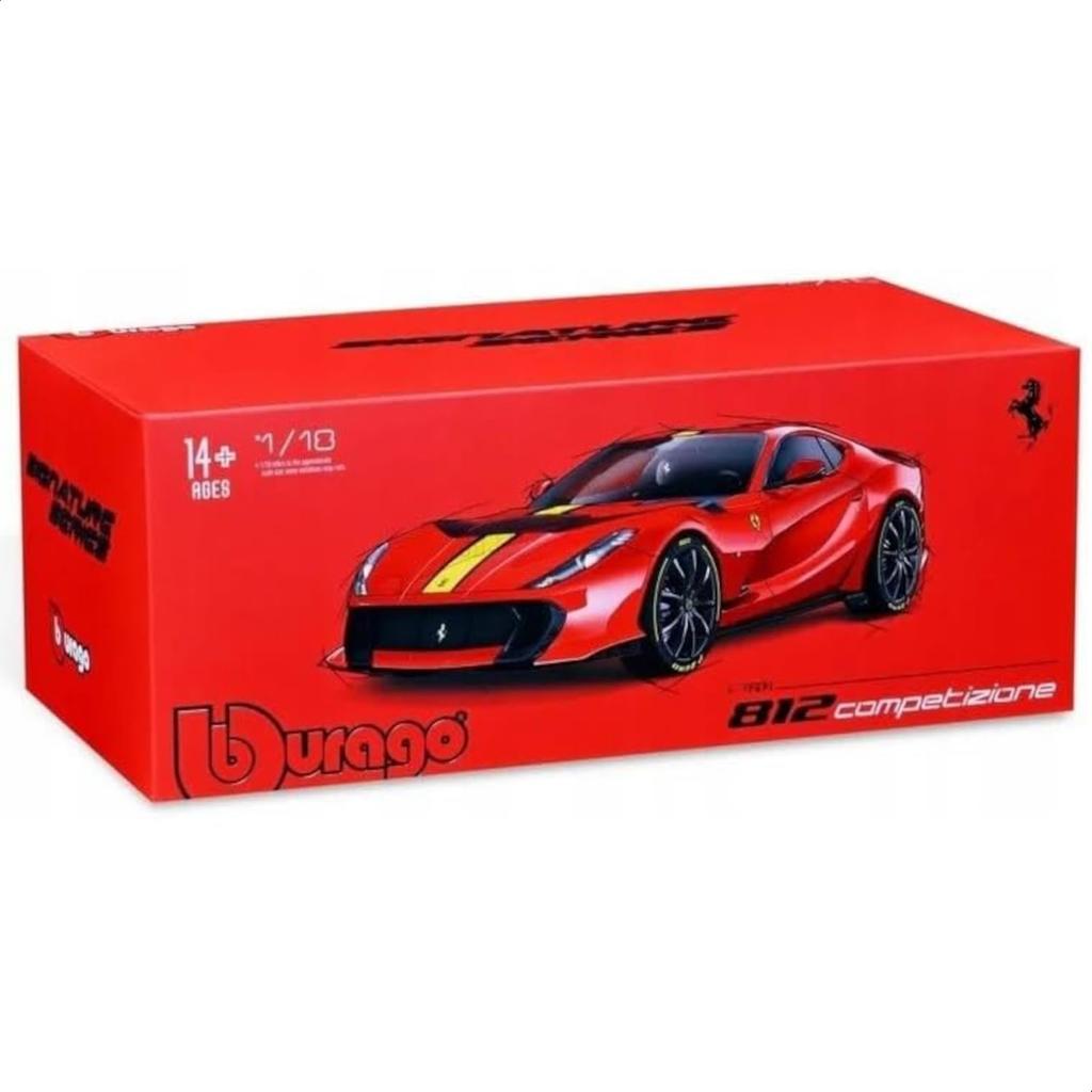Bburago Scale Signature Series Ferrari 812 Competizione Red Diecast Model Finished RD 1/18 / Car, Model, 18-16915