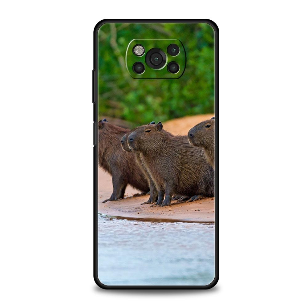 Cute Capybara For Xiaomi Poco X5 Pro Phone Case For Poco X4 X3 NFC F5 Pro F4 F3 GT M5 M4 Pro 5G M3 C51 C50 C55 Silicone Cover