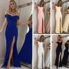 Autumn Hot Style Simple Bandeau Slit Floor-Length Dress