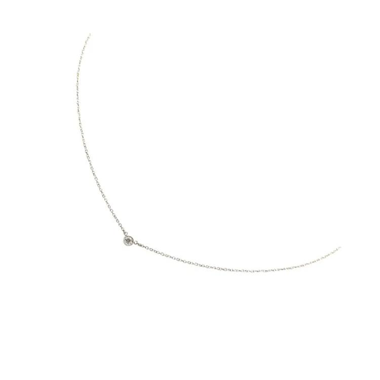 Tiffany & Co. Logo Engraved Silver Diamond Necklace Women necklace RW5MI1UZ7P0KSVAF