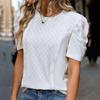 Summer Women's White Puff Sleeve Top Casual