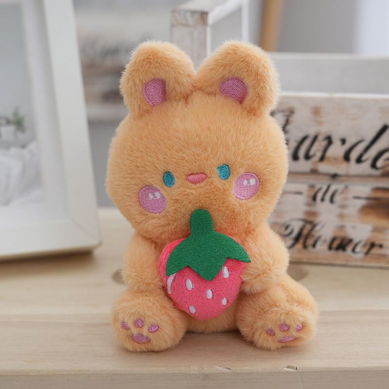 Adorable Cute Plush White Rabbit Keychain Creative Fruit Bunny Plush Toy For Girls