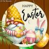 Happy Easter Wooden Sign with Adorable Gnome Pattern - Charming Decorative Hanging Plaque with Easter Bunny, Eggs Pattern - Ideal Easter Decorations