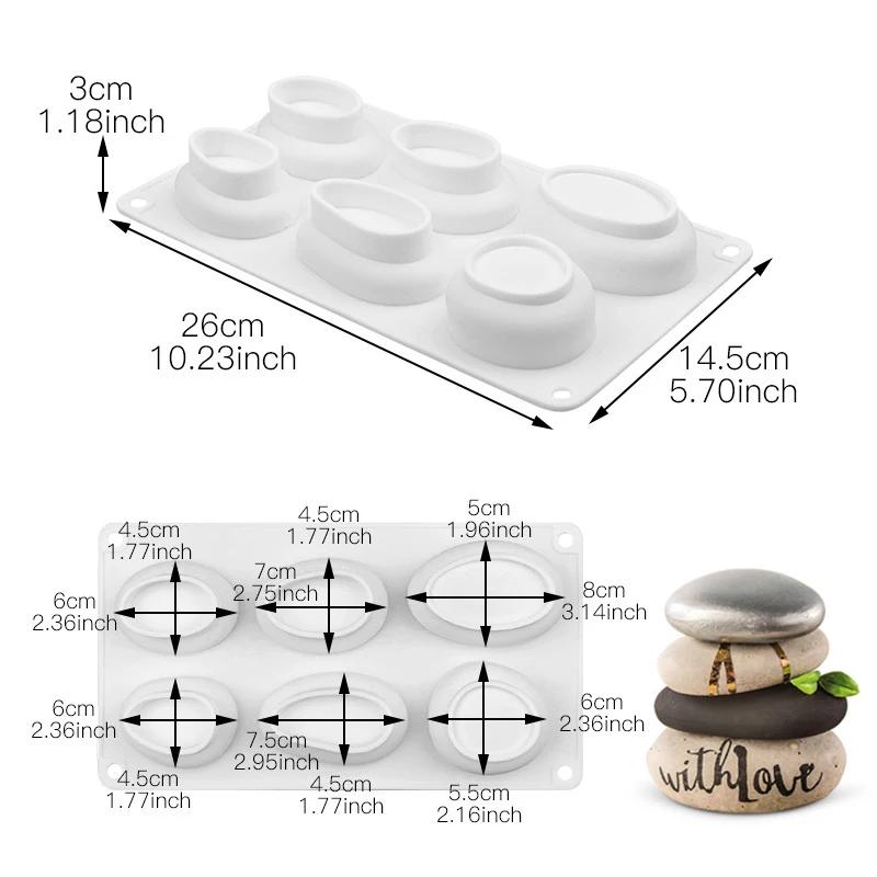 Многосекционная креативная силиконовая форма для мыла Pebble, форма для свечей из смолы, гипсовая форма для кубиков льда, инструмент для приготовления шоколада, домашний декор, подарки