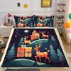 3D Microfiber Fabric Christmas Bedding Set Santa Claus Quilt Cover Pillowcase 2 or 3 EU220 * 240 Full-size Quick Drying Easy Cleaning Home Decoration