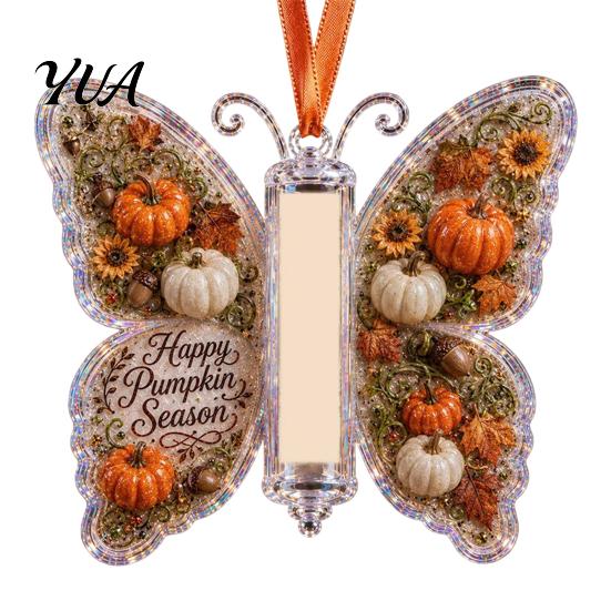Christmas Ornament Acrylic Butterfly Cash Gift Ornament, Halloween Money Holder with Clear Unique Holiday Card Storage Compartment, Hanging Gifts for
