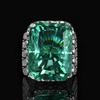Jewelry Copper Bottom Gold-Plated Simulation Redeen Chepala Green Square Diamond Ring Stone 15 * 20