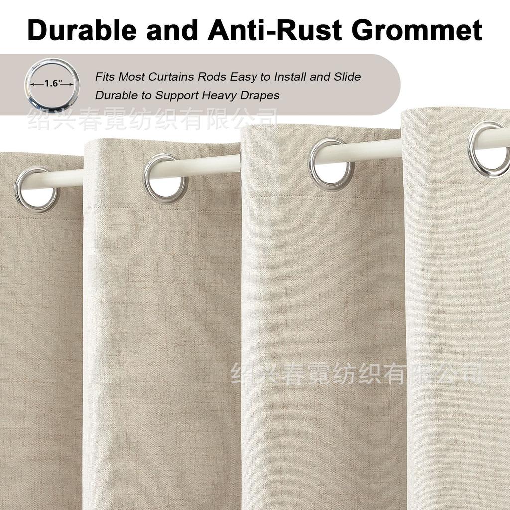 Натуральный лен Полностью светонепроницаемая штора Перегородка для помещений и улицы Водонепроницаемая, Теплоизоляционная и Шумопоглощающая Ткань для штор