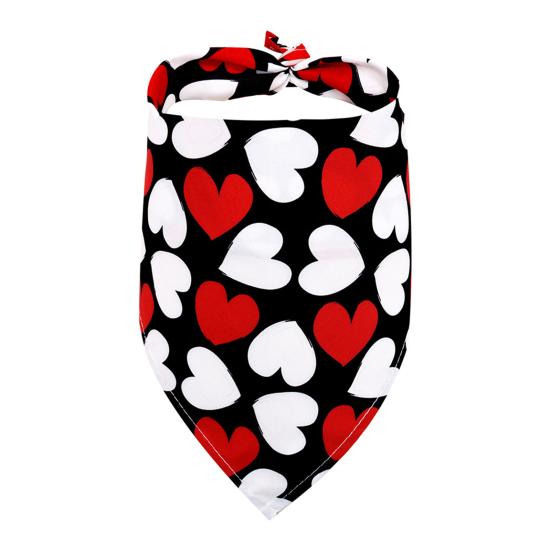Valentine's Day Dog Bandana Dog Heart Prints Cute Triangular Bib with Love Pet Scarf for Small