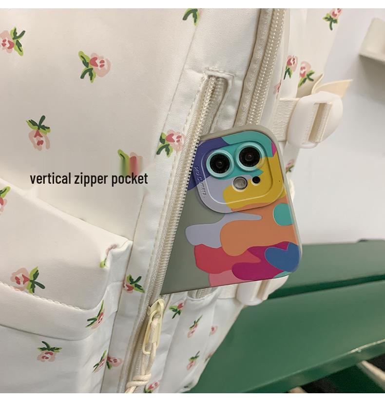 Цветочный Милый Рюкзак для Женщин: Большая вместимость, идеально для школы - Подходит для учащихся средней и начальной школы