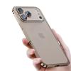 Роскошный чехол с металлической рамкой для защиты объектива для iPhone 17 16 15 14 13 12 Pro Max Алюминиевая накладка для телефона для iPhone 17 Pro Max Матовый чехол для задней панели