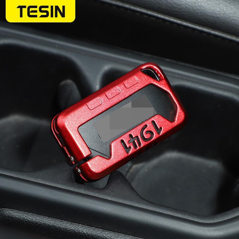 Брелок TESIN для Gladiator JT, чехол для ключей от машины, чехол для Jeep Wrangler JL 2018-2022, экстерьер автомобиля из алюминиевого сплава