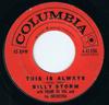 7inch Record BILLY STORM - This Is Always / I've Come Of Age 441356 Columbia 1959 US Pop Used