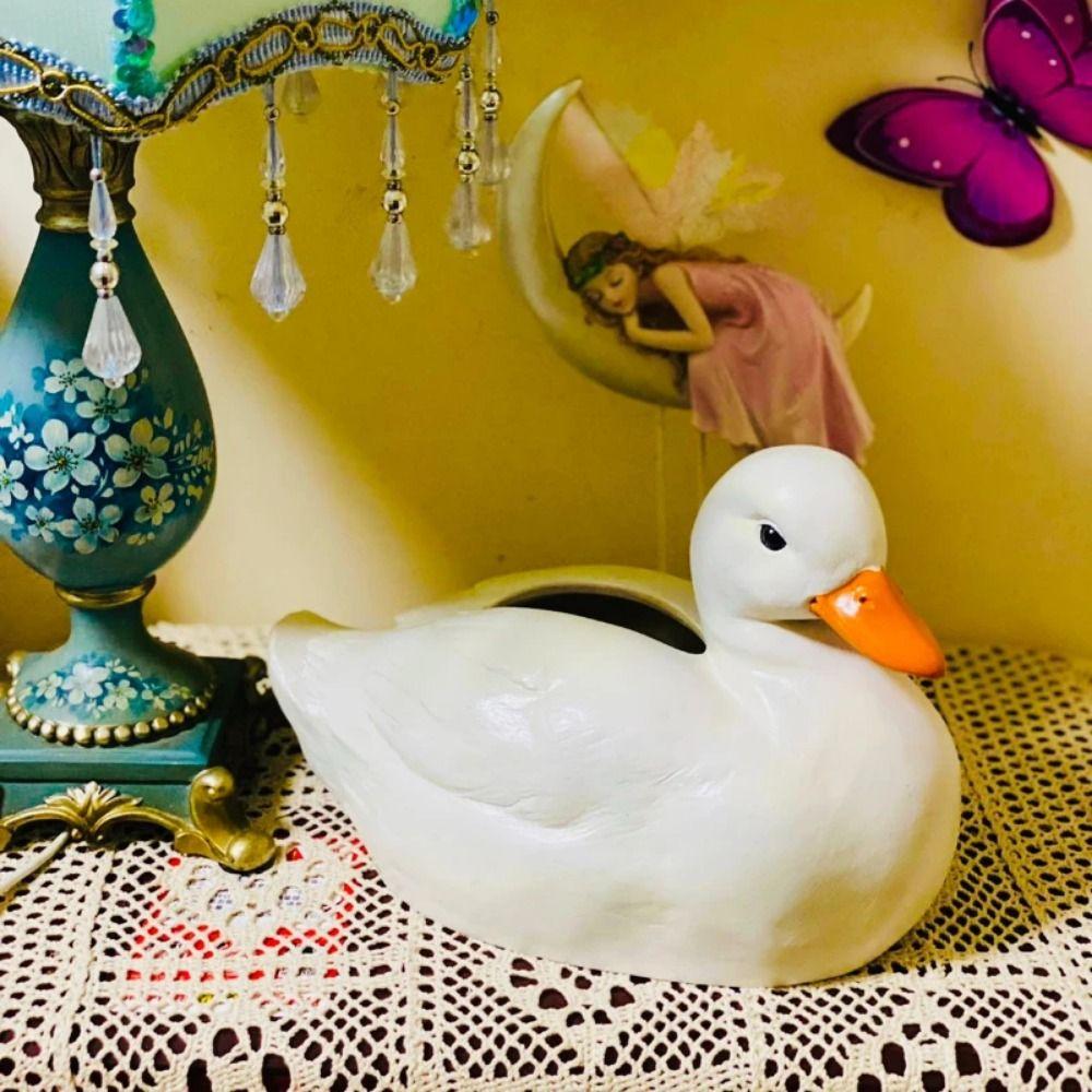 Water-proof Resin Duck Tissue Box Hollow Bottom Creative Paper Storage Case Living Room