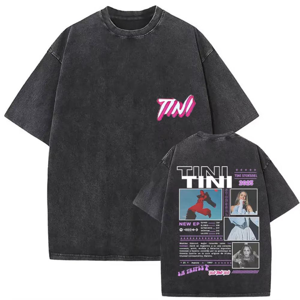 Retro Washed Tini Stoessel Futtura Album  Graphic T Shirts Men Women Hip Hop Gothic Fashion Short Sleeve Tshirts Streetwear