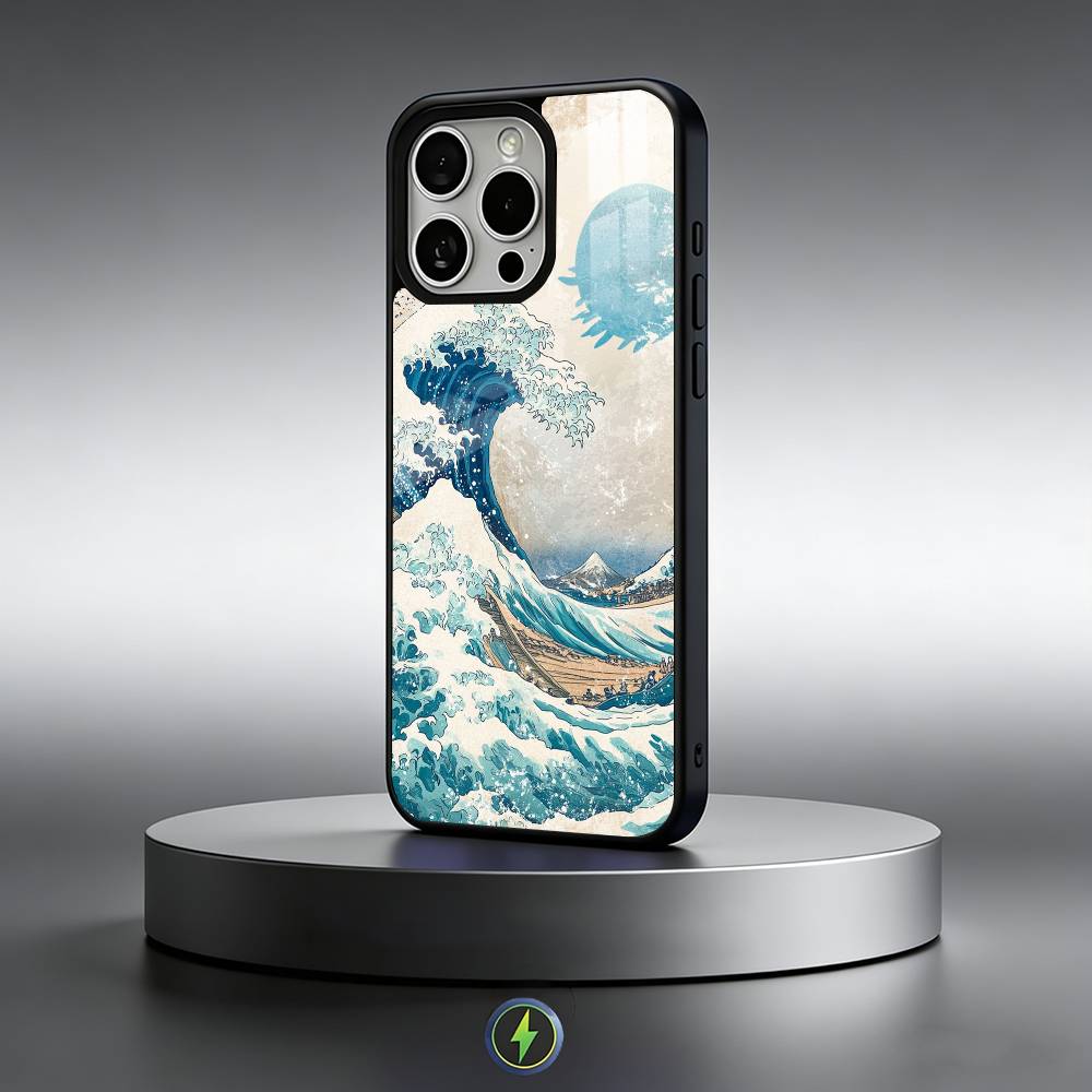 Японская Укиё-э Морские Волны Чехол для Телефона Для iPhone17,16,15,14,13,12,11 Plus,Pro Max Магнитный Для Magsafe Беспроводная Зарядка