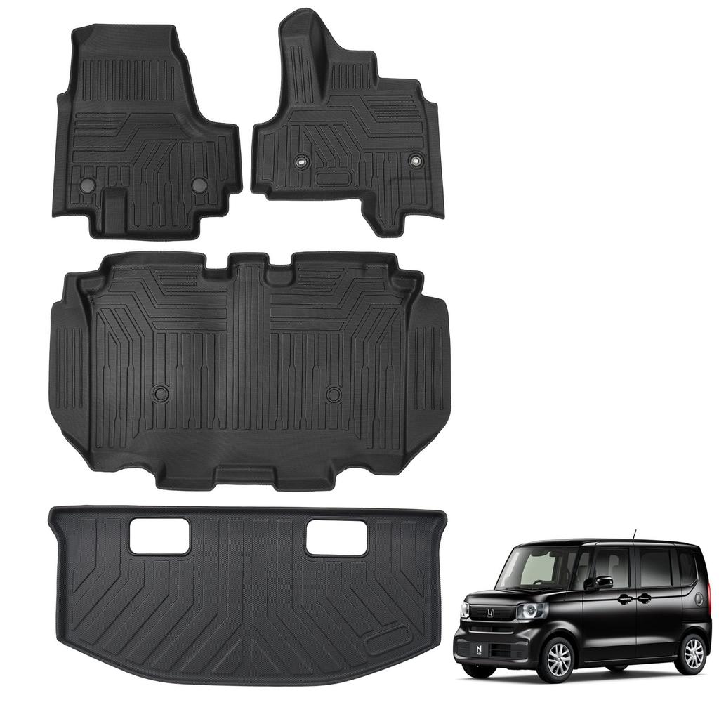 New Compatible Floor Mats Luggage Mat 3D Car Joy 2023 TPE Custom Easy Protective Car Accessories Compatible Floor Mats Luggage N-BOX JF5/JF6 + 4-Piece