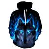 3D Wolf Head Digital Printing Sweatshirt Spring and Autumn Men and Women Models Loose Casual Pullover Hoodie Sweater