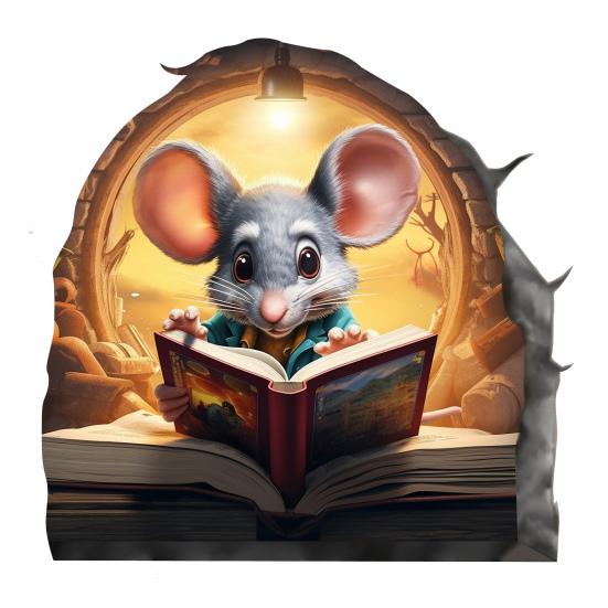 Наклейка на стену с изображением мыши, отклеивающаяся и приклеивающаяся, мультяшная настенная наклейка с изображением мыши, водонепроницаемая