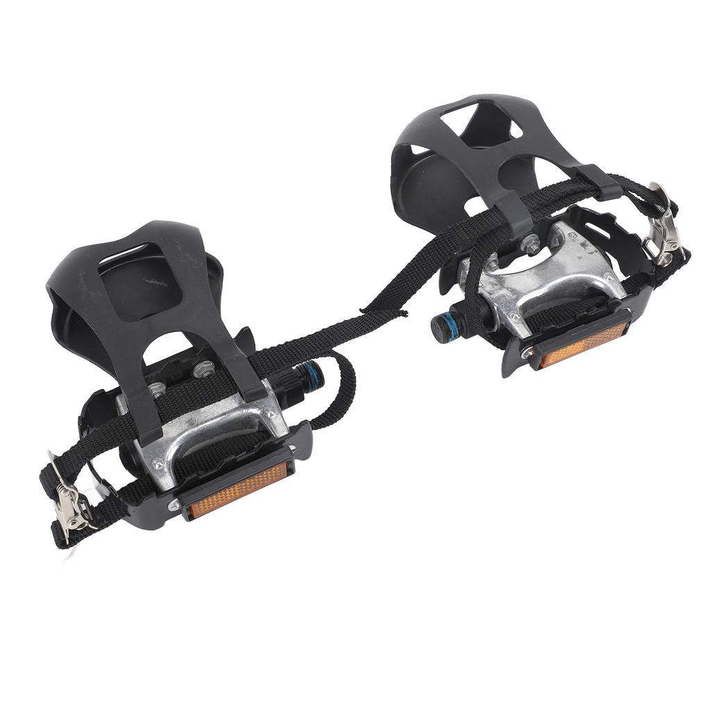 1 пара педалей для велотренажера, алюминиевые педали для велотренажера с зажимом для носка и ремнями 916