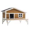 Insulated Cat House, All-Around Foam Insulation Elevated Cat Shelter, Wooden Feral Kitty Shelter with Large Platform, Waterproof Cats Condos for