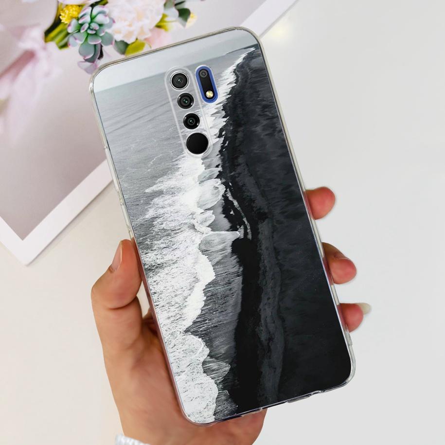 For Xiaomi Redmi 9 Case 6.53" Cover For Redmi 9 Flower Butterfly Transparent Silicone Soft Phone Covers For Redmi 9 Prime Bumper