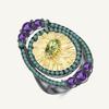 Gb 0 .86ct Natural Peridot Sunflower Rings Real 925 Sterling Silver Handmade Finger Ring For Women Wedding Fine Jewelry