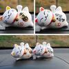 1 шт., новый автомобильный декор Lucky Maneki Neko с солнечной батареей, машущий манящим котом удачи