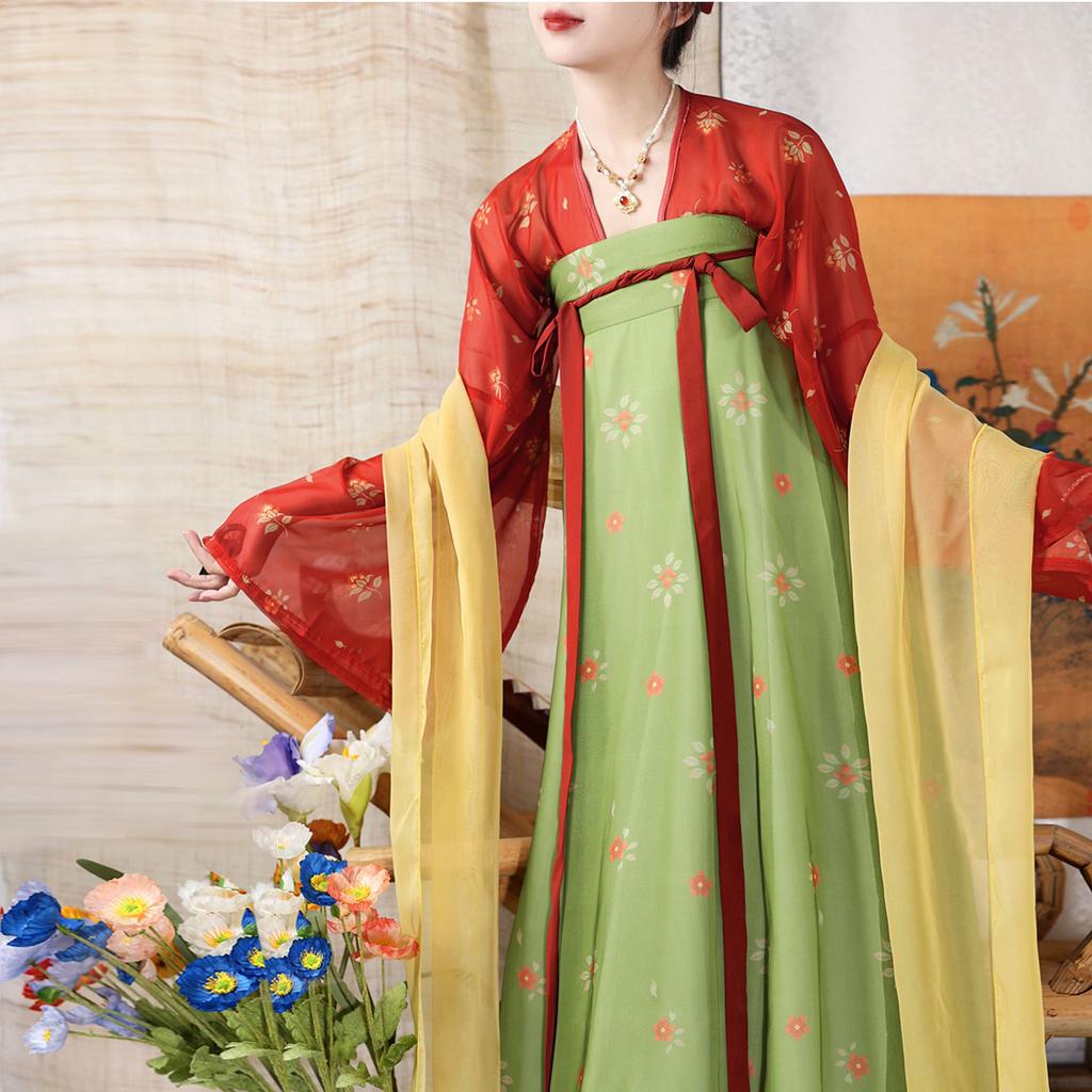 Restore The Chinese Tang Dynasty Style Hanfu Women, Breast-length Skirt Suit For Women