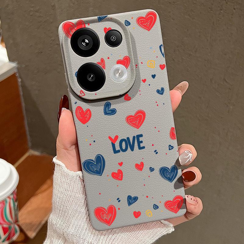 Мягкий силиконовый чехол с рисунком сердец любви для Xiaomi 13t Poco X6 M6 Pro Redmi Note 14 13 12 11 10 Pro, ударопрочный, кожаный, текстура, однотонный, тонкий чехол