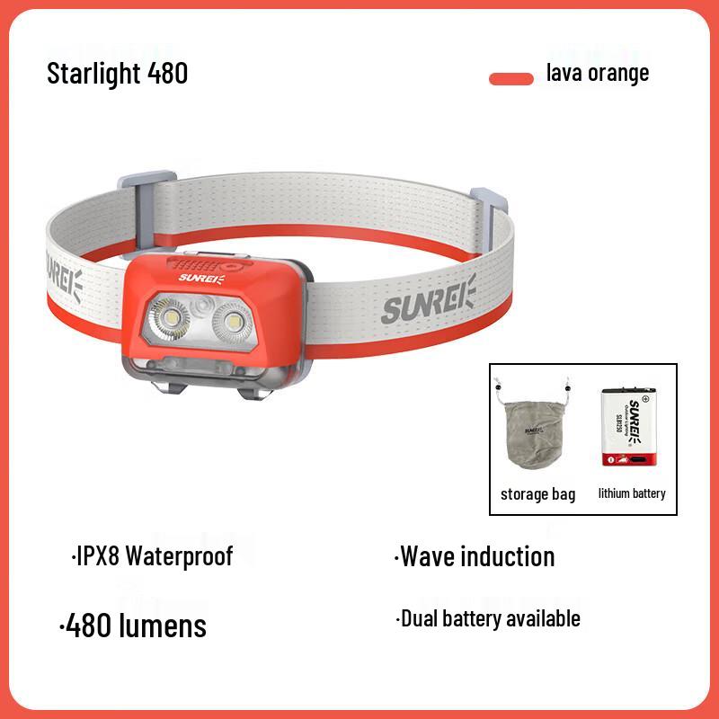 Перезаряжаемый индукционный налобный фонарь SUNREI Starlight 480