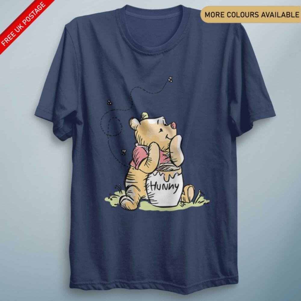 Cute Hunny Winnie T Shirt Kids Tee Adults Top Pooh Top Tshirt Christopher Ro bin