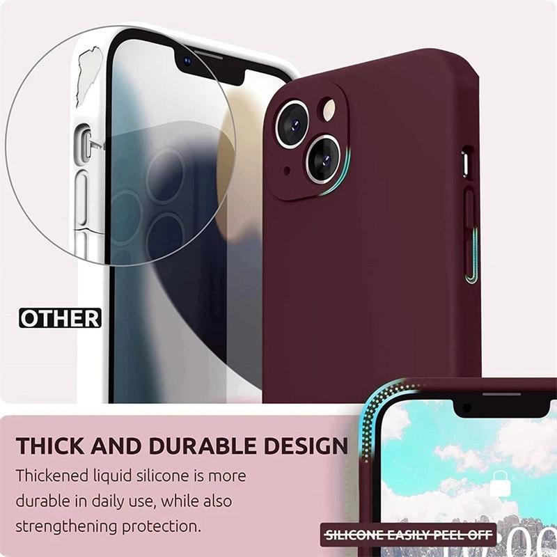 Мягкий чехол из жидкого силикона Square для iPhone 16 15 14 13 11 12 Pro Max Mini X XR XS 7 8 Plus SE 2 с полной защитой объектива