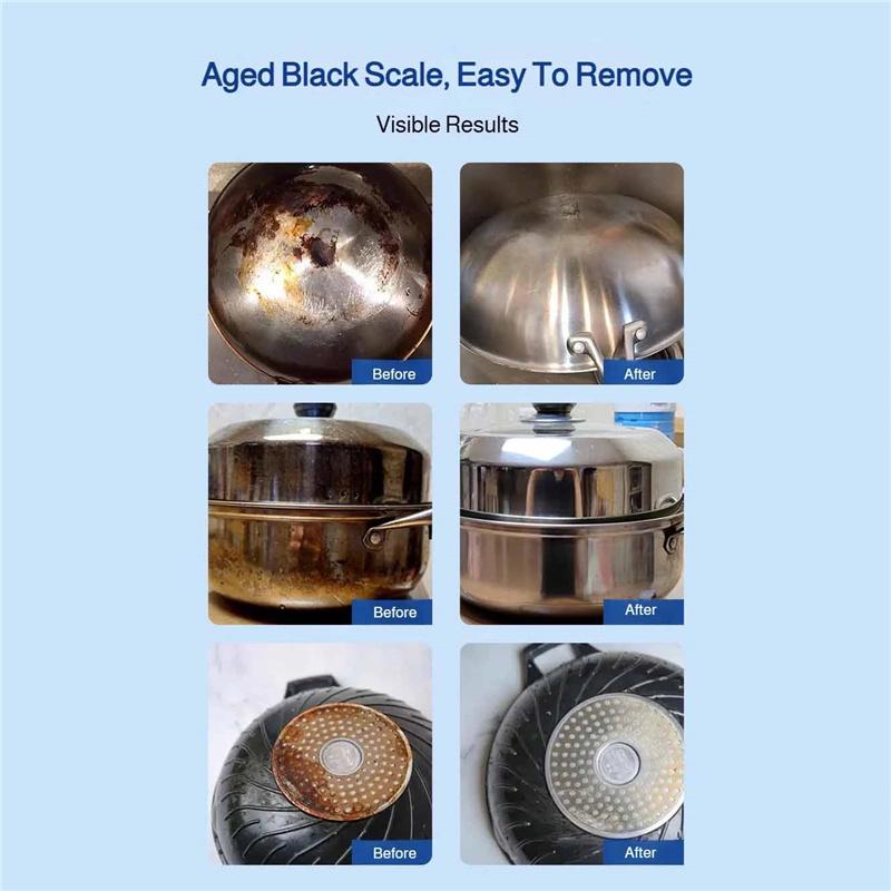 Мощное средство для чистки кастрюль и сковородок из нержавеющей стали Сильный обезжириватель и гель для удаления черного нагара Средство для очистки пригоревшего дна посуды