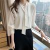 Spring and Autumn Design Sense Niche Blouse Professional Casual Long-sleeved Temperament Chiffon Shirt