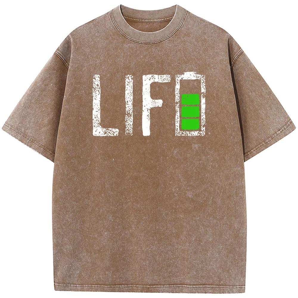 Мужские повседневные хлопковые футболки с коротким рукавом, надпись Battery Life, мужская футболка, мужская женская повседневная модная футболка оверсайз