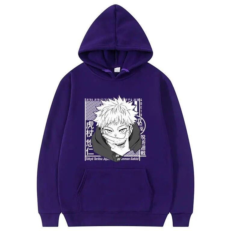 Япония унисекс стиль дзюдзюцу кайсен толстовка Итадори Юдзи узор принт толстовки унисекс повседневная мода с капюшоном женская толстовка в стиле Харадзюку