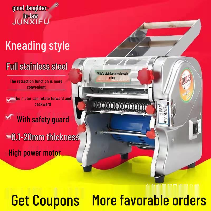 Электрический тестомес Junxi: Автоматическая машина для приготовления лапши из нержавеющей стали для домашнего и коммерческого использования