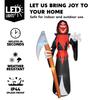 Joyfy 12 футов Хэллоуин Гигантский Жнец Надувной со Встроенными Светодиодами Жнец с Косой для Хэллоуинских Украшений Уличных