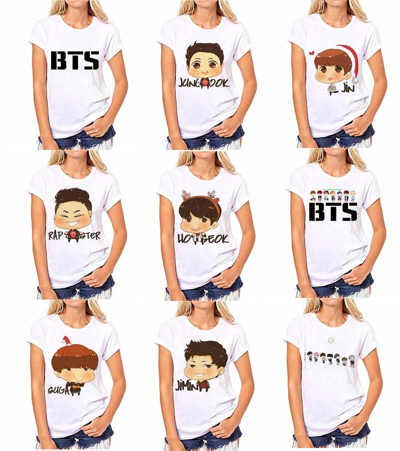 Bts Bangtan Kpop Boys Short Sleeve Women Tops Tshirts Jin Jimin Suga Jhope Rm