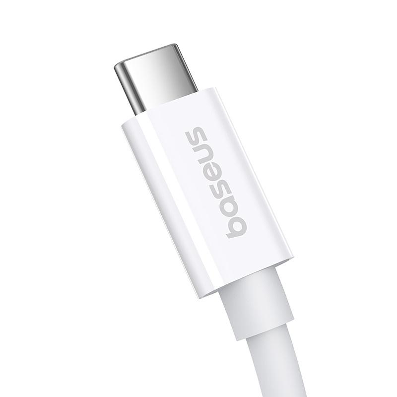 Baseus Elite USB-C Cable: 240W Power, 8K 60Hz Video Transfer, 1M Length, White - Superior Charging & Data Sync